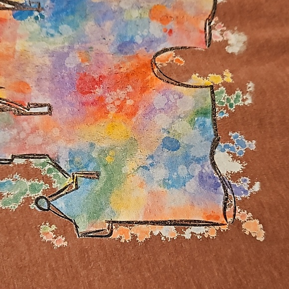 Disney World Disneyland  Cinderella's Castle graphic tee paint dabs dusty rose S - Picture 7 of 7